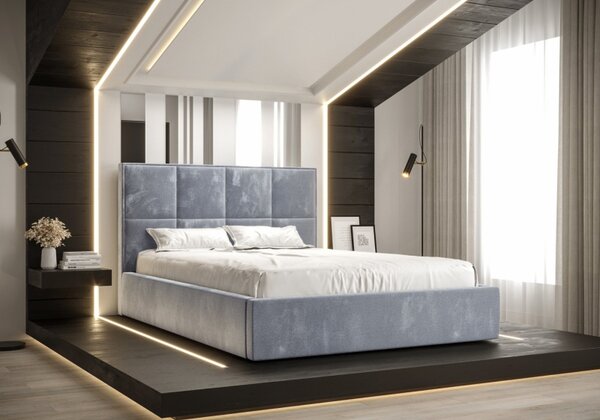 Štýlová jednolôžková posteľ IMRA - 90x200, modrá