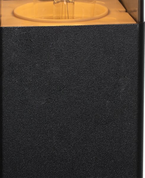 Stojacia vonkajšia lampa čierna 70 cm IP44 s dymovým sklom - Dánsko
