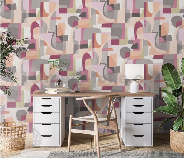 Vliesové tapety na stenu Gentle 10432-06, rozmer 10,05 m x 0,53 m, abstrakt farebný oranžovo-sivý, Erismann