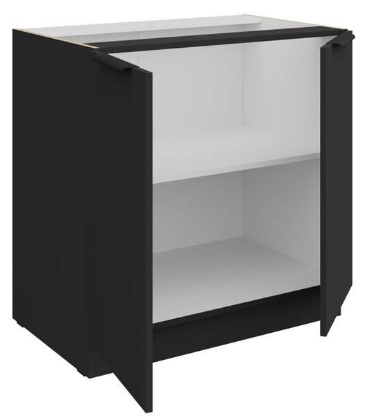 Dolná dvojdverová skrinka LUNARA - šírka 80 cm, čierna