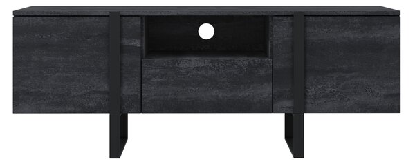 TV stolík Verica 150 cm s otvorenou policou - charcoal / čierne nožičky
