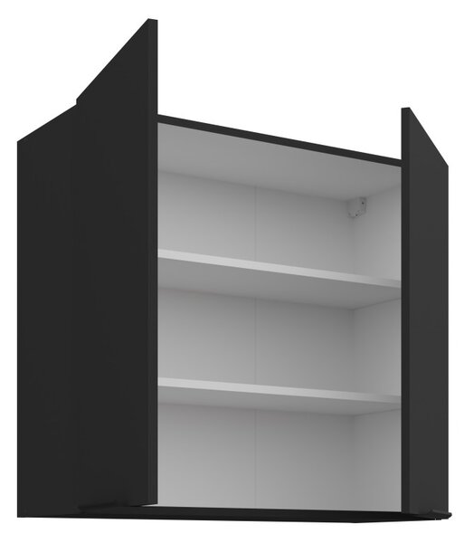 Horná kuchynská skrinka LUNARA - šírka 80 cm, čierna