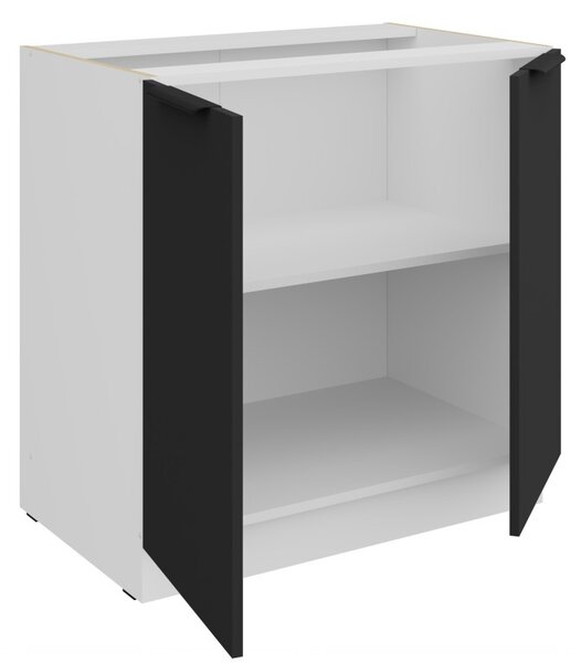 Dolná dvojdverová skrinka LUNARA - šírka 80 cm, čierna / biela