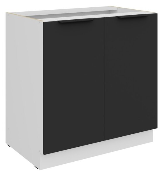 Dolná dvojdverová skrinka LUNARA - šírka 80 cm, čierna / biela