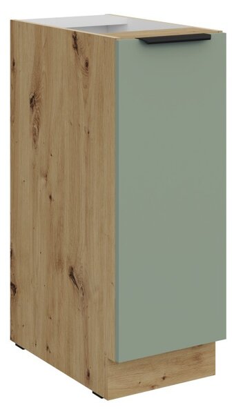 Výsuvná skrinka LUNARA - šírka 30 cm, zelená / dub artisan