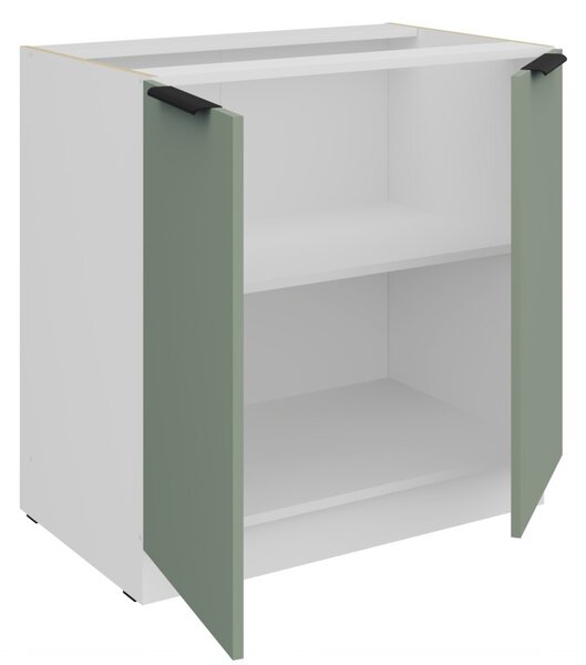 Dolná dvojdverová skrinka LUNARA - šírka 80 cm, zelená / biela