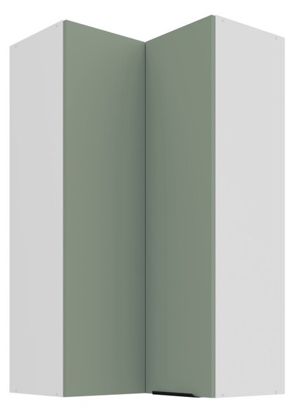 Vysoká horná rohová skrinka LUNARA 2 - 60x60 cm, zelená/biela