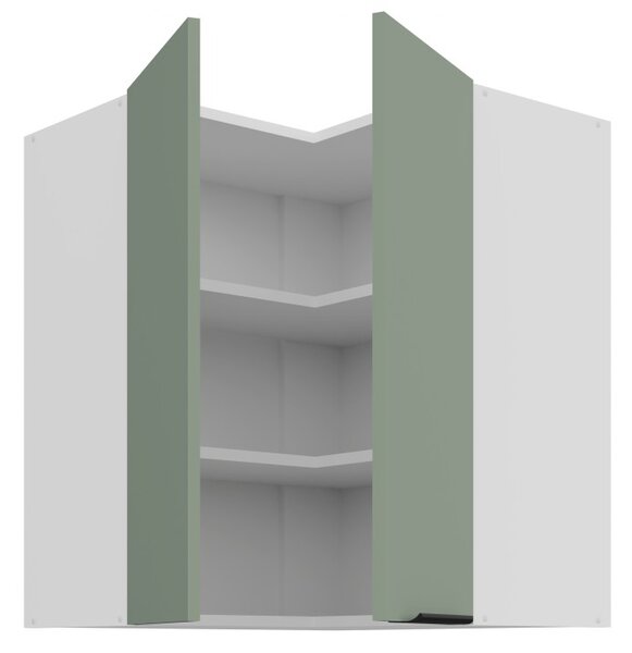 Horná rohová skrinka LUNARA 2 - 60x60 cm, zelená/biela