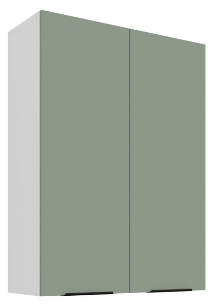 Vysoká horná kuchynská skrinka LUNARA - šírka 80 cm, zelená/biela