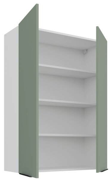 Vysoká horná kuchynská skrinka LUNARA - šírka 80 cm, zelená/biela
