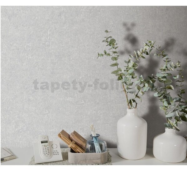 Vliesové tapety na stenu Gentle 10430-31, rozmer 10,05 m x 0,53 m, jemná štruktúra sivá, Erismann
