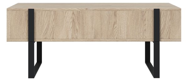 Konferenčný stolík Verica so zásuvkami 120 cm - dub piškótový / čierne nožičky