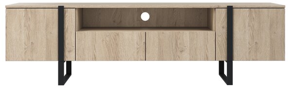 TV stolík Verica s otvorenou policou 200 cm - dub piškótový / čierne nožičky
