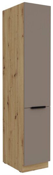 Potravinová skriňa LUNARA - šírka 40 cm, tmavo béžová / dub artisan