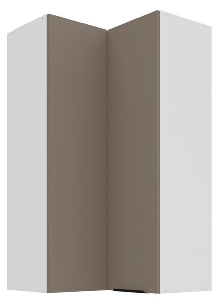 Vysoká horná rohová skrinka LUNARA 2 - 60x60 cm, tmavo béžová / biela