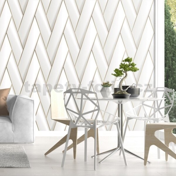 Vliesové tapety na stenu IMPOL M34800, rozmer 10,05 m x 0,53 m, art-deco krémové s metalicky niklovými kontúrami, UGÉPA