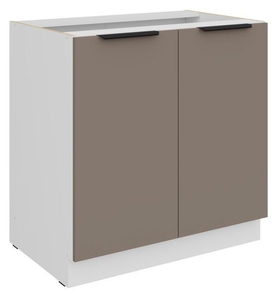 Dolná dvojdverová skrinka LUNARA - šírka 80 cm, tmavo béžová / biela