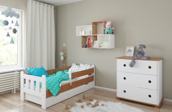 BabyBeds Detská posteľ STAS Farebné prevedenie: Jelša, Velikost postele: 180x80 cm, Úložný priestor k posteli: Áno, s úložným priestorom