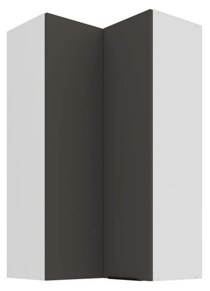 Vysoká horná rohová skrinka LUNARA 2 - 60x60 cm, grafit/biela