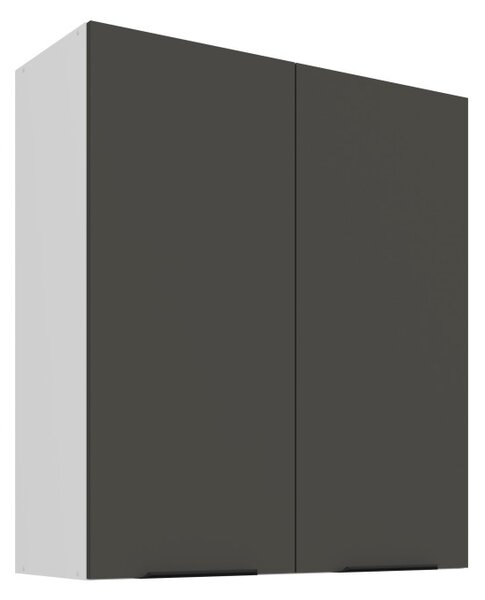 Vysoká horná skrinka LUNARA - šírka 80 cm, grafit/biela