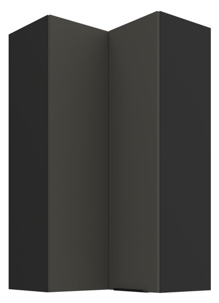 Vysoká horná rohová skrinka LUNARA 2 - 60x60 cm, grafit/čierna