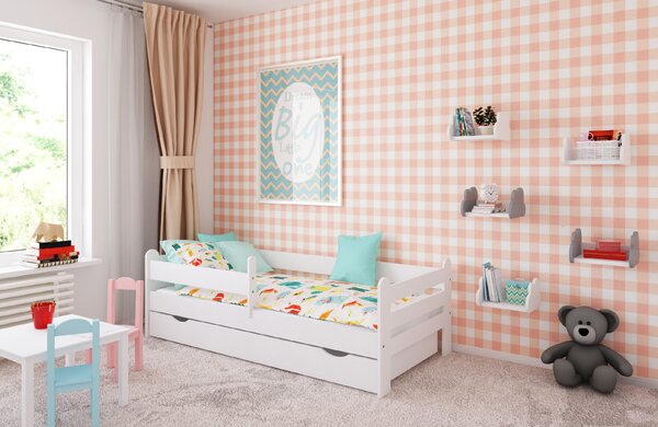 BabyBeds Detská posteľ RYSIO Farebné prevedenie: Biela, Velikost postele: 180x80 cm, Úložný priestor k posteli: Áno, s úložným priestorom