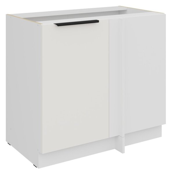 Predĺžená rohová skrinka LUNARA - šírka 90 cm, biela
