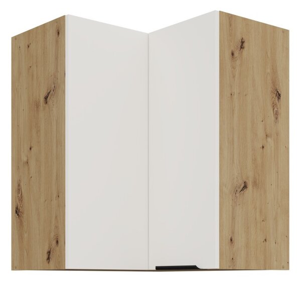 Horná rohová skrinka LUNARA 2 - 60x60 cm, biela / dub artisan