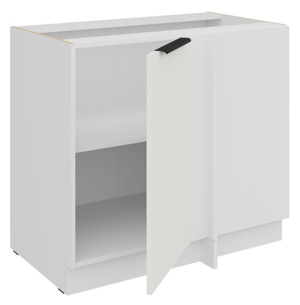 Predĺžená rohová skrinka LUNARA - šírka 90 cm, biela