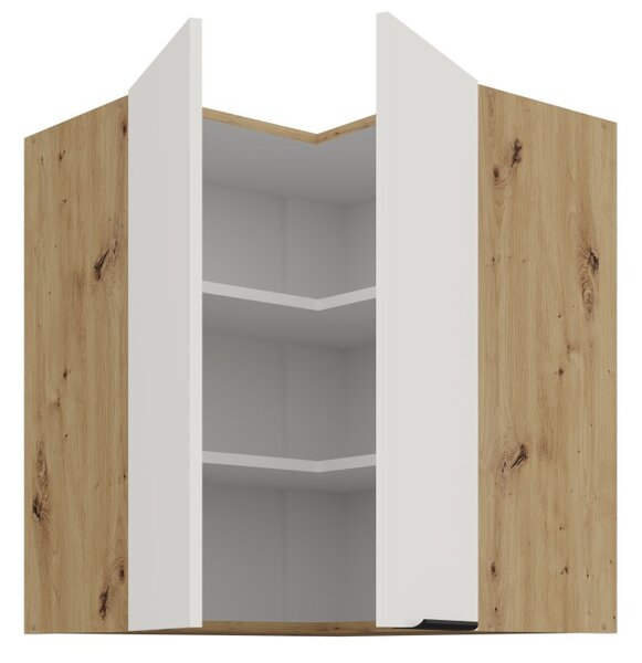 Horná rohová skrinka LUNARA 2 - 60x60 cm, biela / dub artisan