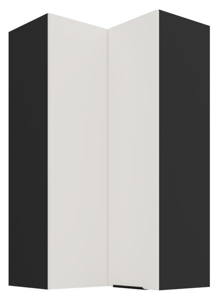 Vysoká horná rohová skrinka LUNARA 2 - 60x60 cm, biela / čierna