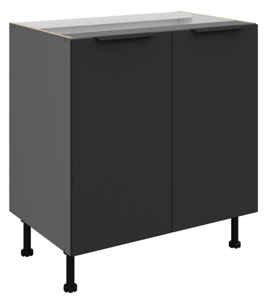 Dolná dvojdverová skrinka LUNARA - šírka 80 cm, čierna / antracit