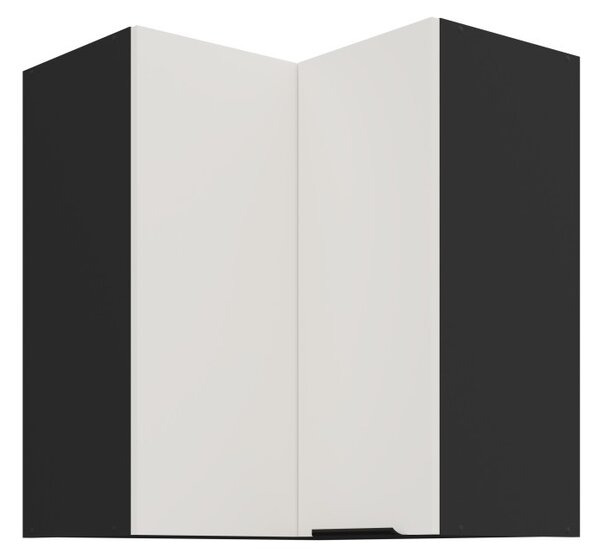 Horná rohová skrinka LUNARA 2 - 60x60 cm, biela / čierna