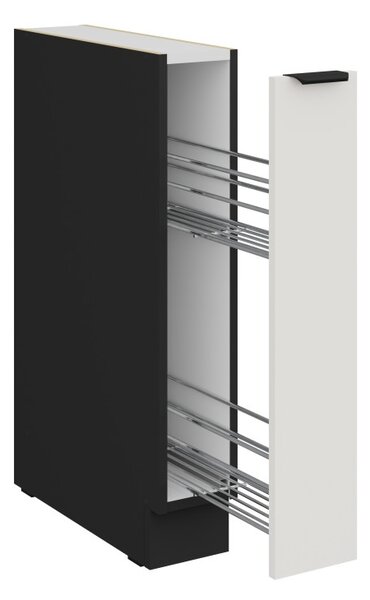 Výsuvná skrinka LUNARA - šírka 15 cm, biela / čierna