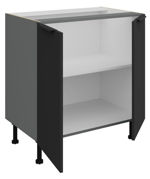 Dolná dvojdverová skrinka LUNARA - šírka 80 cm, čierna / antracit