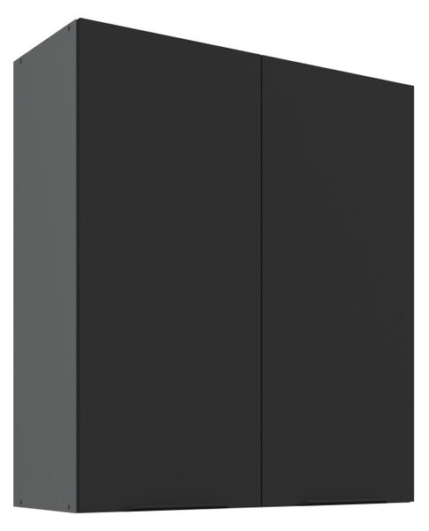 Vysoká horná skrinka LUNARA - šírka 80 cm, čierna / antracit