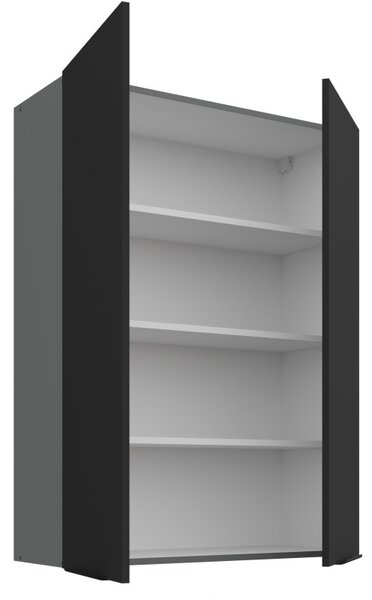 Vysoká horná kuchynská skrinka LUNARA - šírka 80 cm, čierna / antracit