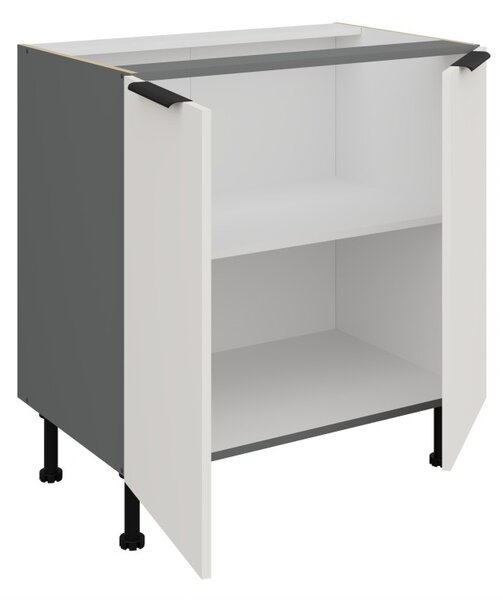Dolná dvojdverová skrinka LUNARA - šírka 80 cm, biela / antracit