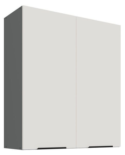 Vysoká horná skrinka LUNARA - šírka 80 cm, biela / antracit