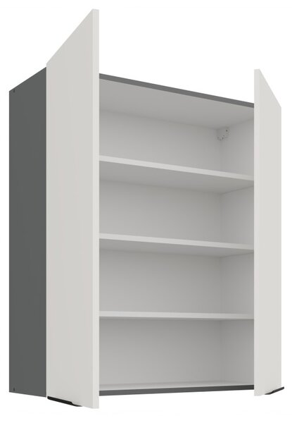 Vysoká horná skrinka LUNARA - šírka 80 cm, biela / antracit