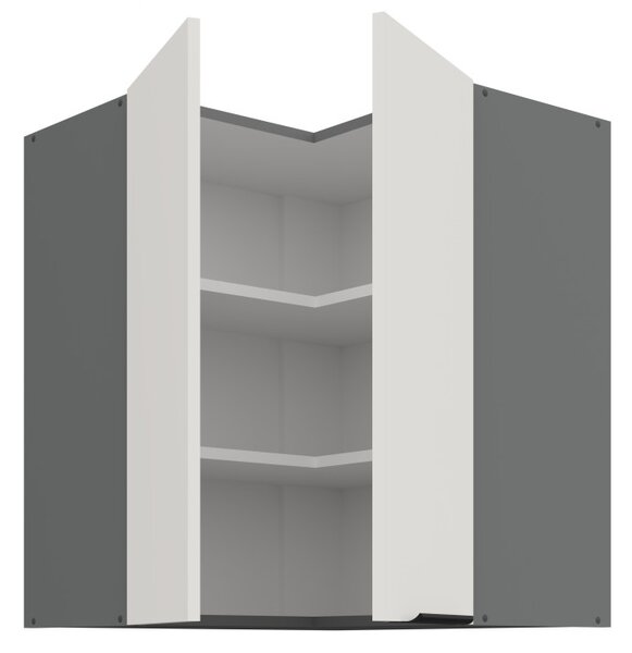 Horná rohová skrinka LUNARA 2 - 60x60 cm, biela / antracit