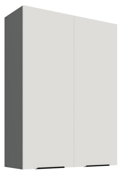 Vysoká horná kuchynská skrinka LUNARA - šírka 80 cm, biela / antracit