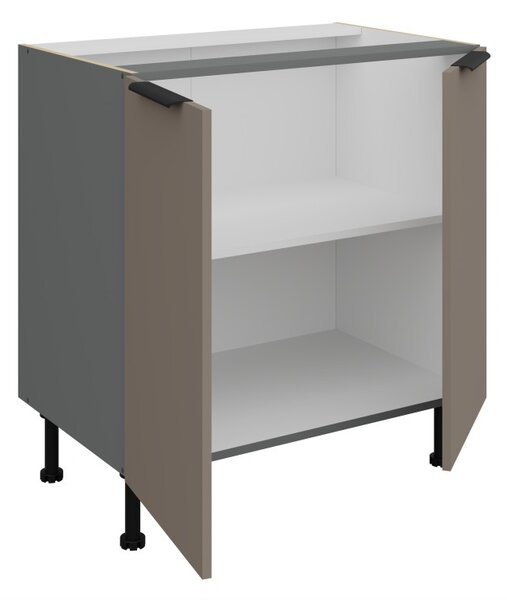 Dolná dvojdverová skrinka LUNARA - šírka 80 cm, tmavo béžová / antracit