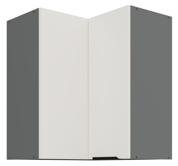 Horná rohová skrinka LUNARA 2 - 60x60 cm, biela / antracit