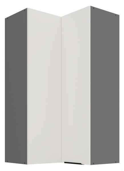 Vysoká horná rohová skrinka LUNARA 2 - 60x60 cm, biela / antracit