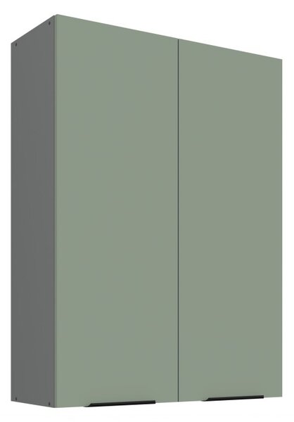 Vysoká horná kuchynská skrinka LUNARA - šírka 80 cm, zelená / antracit