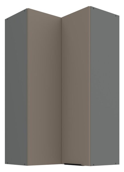 Vysoká horná rohová skrinka LUNARA 2 - 60x60 cm, tmavo béžová / antracit
