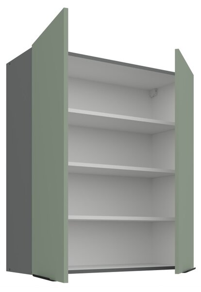 Vysoká horná skrinka LUNARA - šírka 80 cm, zelená / antracit