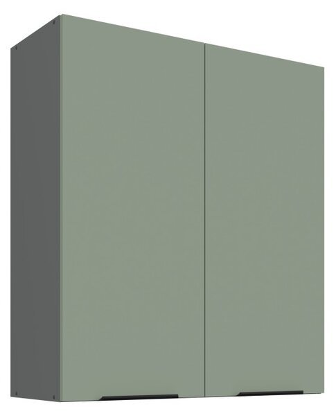 Vysoká horná skrinka LUNARA - šírka 80 cm, zelená / antracit