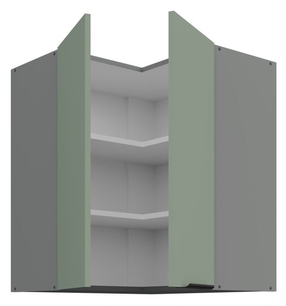 Horná rohová skrinka LUNARA 2 - 60x60 cm, zelená / antracit